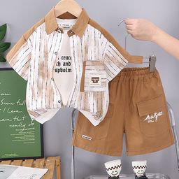 INCLUD Boys Striped Short Sleeves Shirt With Shorts-picture-37