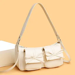 Diva Dale Detachable Sling Strap Structured Sling Bag With Bow Detail-image-27