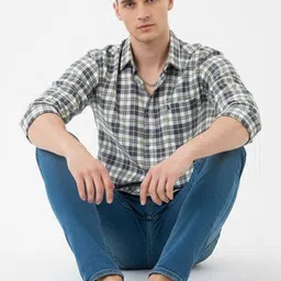 OTUS Men Classic Slim Fit Checked Casual Shirt-picture-42