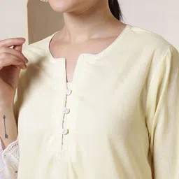 all about you Women Solid Lace Work Casual Top image 5