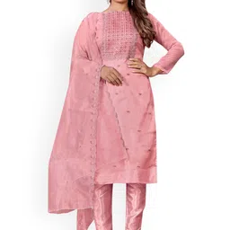 SAINOOR Embroidered Organza Unstitched Dress Material-picture-55