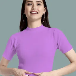 Dream Beauty Fashion Women Ribbed High Neck fitted Top-picture-33