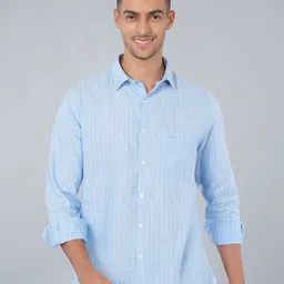 Ostermann Men Tartan Checks Opaque Striped Casual Shirt-picture-26