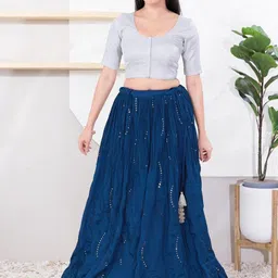 VAMAS - THE DESIGNER BLOUSES Woven Design Round Neck Padded Saree Blouse image 5