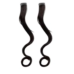 VIEWS Set Of 2 Wavy Clip-In Locks Hair Extension-Brown-22 inches image 3