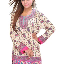 Exotic India Women Paisley Printed Daily Straight Kurta-image-53