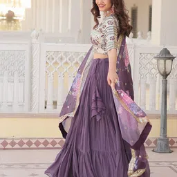 GLOSIA DESIGN Women Silk Georgette Embellished Lehenga Choli image 2