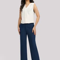 Blissclub Women Straight Fit Flared Trousers-image-73