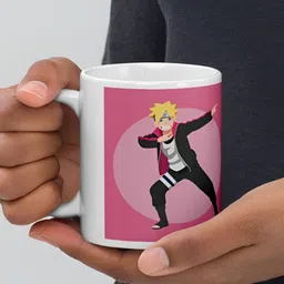 Mr UVD White & Pink Graphic Printed Ceramic Glossy Mug 350 ml image 3