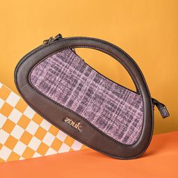 ZOUK Checked Structured Jute Sling Bag-picture-12
