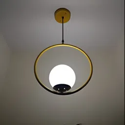 KINIS Gold-Toned & White Quirky Metal Ceiling Lamp image 3