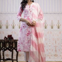 Anouk Rustic Women Ethnic Motifs Printed Regular Pure Cotton Kurta with Trousers & With Dupatta-picture-17