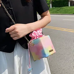 HAUTE SAUCE by Campus Sutra Printed PU Structured Sling Bag image 5