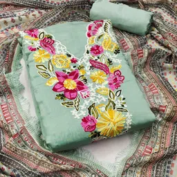 KALINI Embroidered Unstitched Dress Material image 1