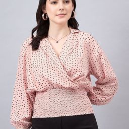 Style Quotient Polka Dot Print Wrap Top-picture-5