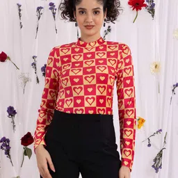 TANDUL Women Printed Mock Collar Pullover Sweatshirt image 3