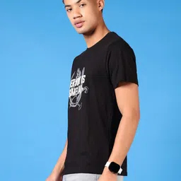 V-Mart Men Typography Printed Round Neck Cotton T-shirt image 2