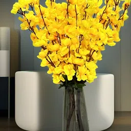 Akaar Yellow 4 Pieces Blossom Artificial Flower image 1