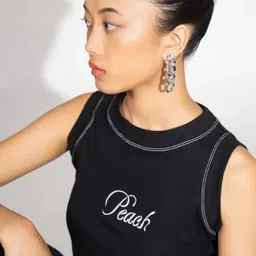 Peach Women Typography Printed T-shirt image 3