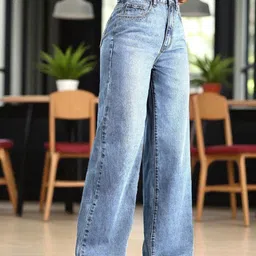 DressBerry Women Comfort Straight Fit High-Rise Light Fade Acid Wash Stretchable Jeans image 3