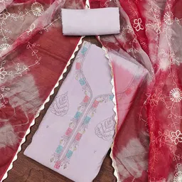 KIMISHA Embroidered Unstitched Dress Material image 1