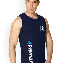 SLOWLORIS Pack Of 2 Printed Round Neck Bio-Wash Gym Vests image 2