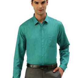 Ramraj Solid Spread Collar Long Sleeves Cotton Shirt-picture-4