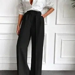 Next One Women Smart High-Rise Easy Wash Pleated Trousers-picture-13