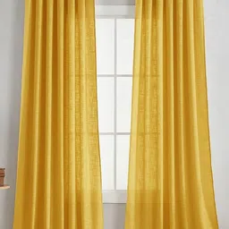 HOMEMONDE Mustard 2 Pieces Cotton Long Door Curtain-image-22