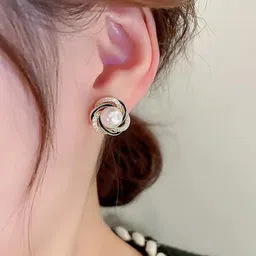 Anouk Gold Plated Pearls Beaded Floral Studs image 5