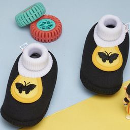NESKA MODA Black Cotton Booties-picture-17