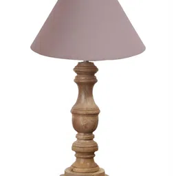 Aura Grey Wood Traditional Abstract Shaped Table Lamp image 5