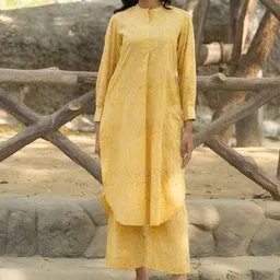 TERHA TAALI Women Floral Printed Pure Cotton Casual Tunic And Palazzo-picture-35