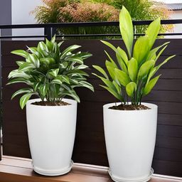RUBOXA Marble Tower 2-Pcs White UV-ProtectedPlanters-picture-2