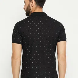 XFOX Men Polka Dot Printed Polo Collar T-shirt image 3