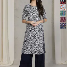 7Threads Women Pack Of 6 Ethnic Motifs Printed Thread Work Floral Crepe Kurta-picture-40