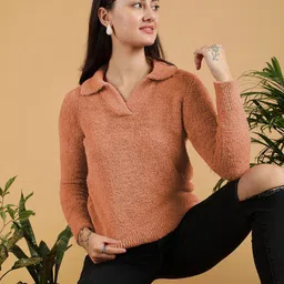 Kotty Women Lapel Collar Crop Pullover image 5