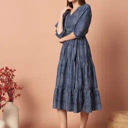 Femvy Print Crepe Fit & Flare Maxi Dress image 4