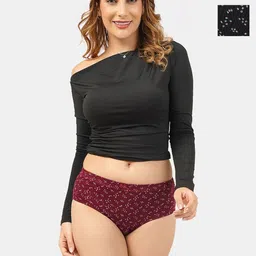 Lady Lyka Women Pack Of 3 Floral Printed Mid-Rise Hipster Briefs-picture-40