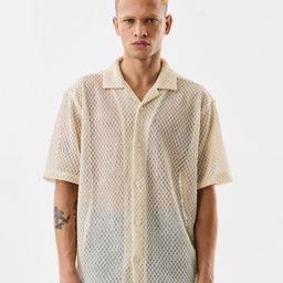 Snitch Men Relaxed Fit Textured Cuban Collar Casual Shirt-picture-33