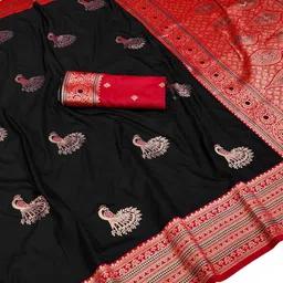 RATNAVALI Ethnic Motifs Zari Art Silk Heavy Work Paithani Saree image 1