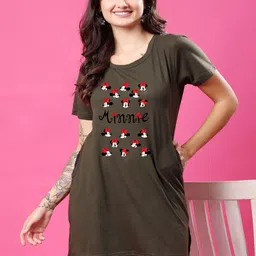 SWIFTLY Women Minnie Mouse Bio Finish Graphic Printed Round Neck Cotton T-shirt-picture-42