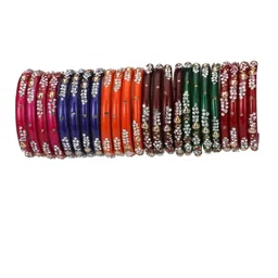 SOMIL Set Of 36 Stone Studded Bangles-picture-31