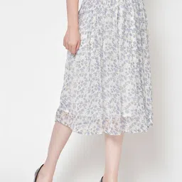 BAESD Women Floral Printed Chiffon Casual Flared Midi Flared Skirt image 5