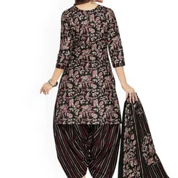 MIRAAN Floral Printed Sweetheart Neck Pure Cotton Straight Kurta & Patiala With Dupatta image 5