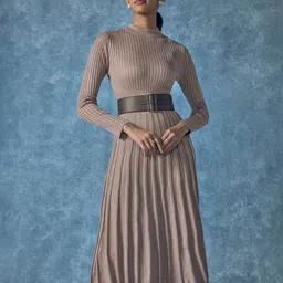 The Label Life Women Round Neck A-Line Knee Length Dress-image-16