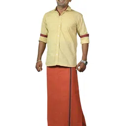 PRAKASAM COTTON Men Cotton Adjustable Dhotis With 2 Way Pocket image 5