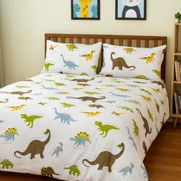 Famyo White & Brown Animal Printed Double King Bedding Set image 1