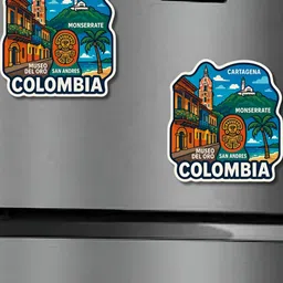 GIFTODAY Set Of 2 Blue & Green Printed Decorative Magnets image 4