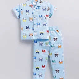 NAUTI KIDZ Boys Cartoon Characters Printed Pure Cotton Night suit-picture-33